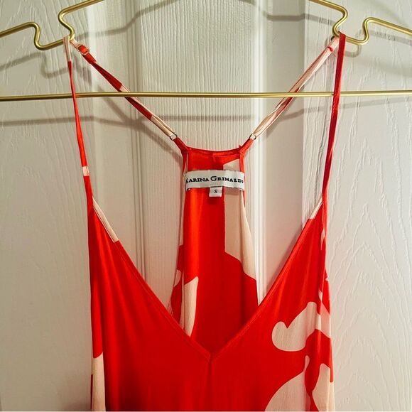 Karina Grimaldi Vibrant Orange and White Maxi Dress - Picture 3 of 13